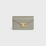 WALLET ON CHAIN MARGO IN SHINY CALFSKIN GREEN CLAY